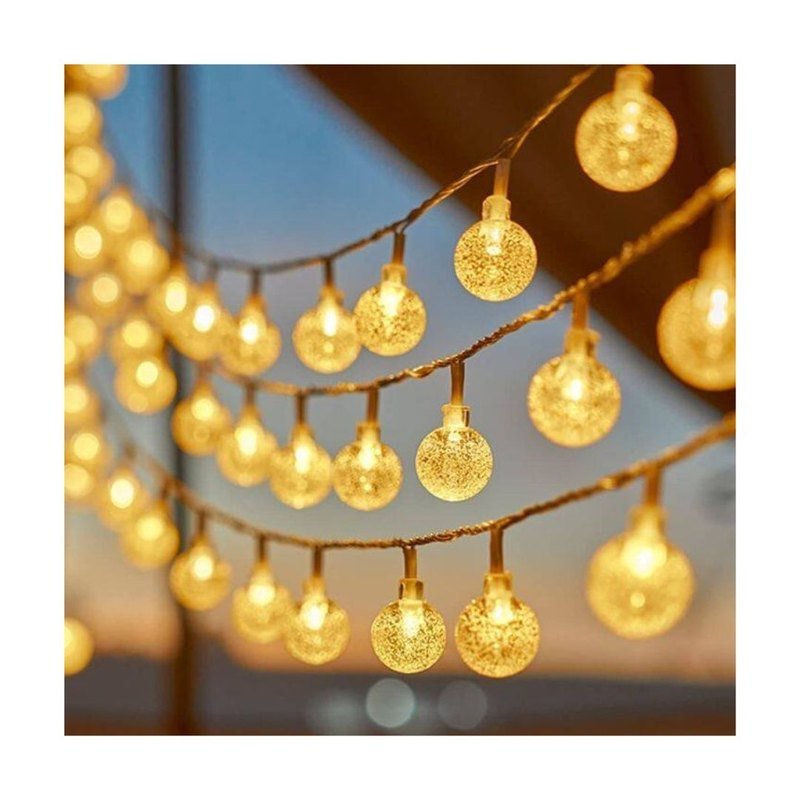 14-LED Crystal Bubble Ball Warm White Fairy String Light (4 Meter, Plug-In)